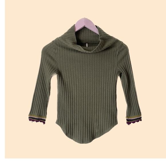 Free People Olive Green Sweater Size XS - Picture 1 of 6